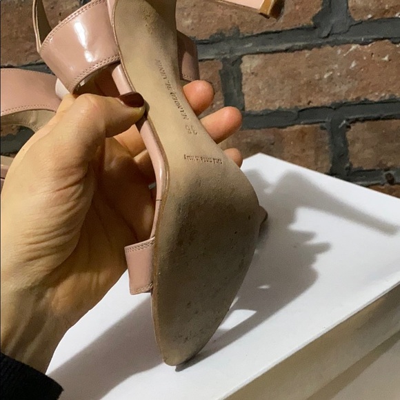 Manolo Blahnik Open Toed Patent Sling Back Size 36 - Picture 4 of 5